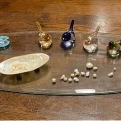 ガラスプレート　オーバル　ディスプレイ　48.5×18.3の画像