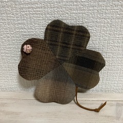 布製コースター　四つ葉のクローバー型