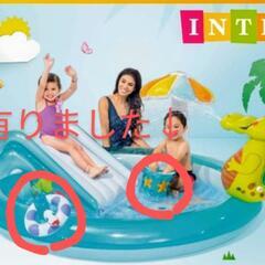 INTEX すべり台&シャワー&日よけ付きプール