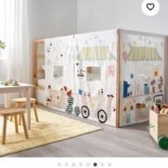 IKEA KURA キューラ　リバーシブルベッド　ホワイト/パインの画像