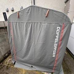 DOPPELGANGERストレージバイクガレージ Lサイズ [サイズ:W160xD225xH170cm ] 自転車・モーターサイクル用 屋外簡易車庫 前後ドア の画像