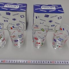 【取引決定】グラス　国旗　4個　1セット