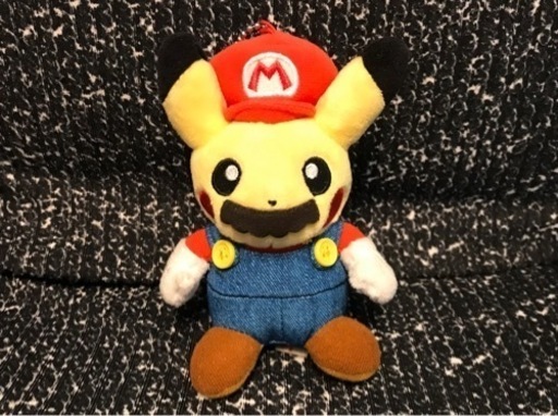 レア物★マリオピカチュウ　ぬいぐるみ  ポケモンセンターオリジナル