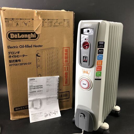 1/11終NH DeLonghi デロンギ オイルヒーター H770812EFSN-GY 暖房器具 8～10畳 24g菊倉DO