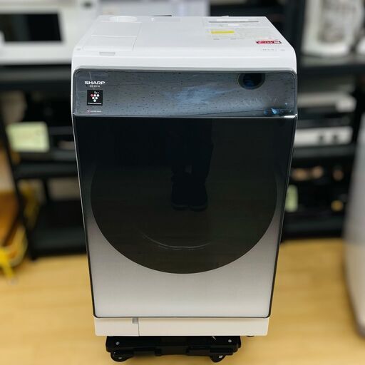 【レガストック川崎本店】SHARP シャープ 洗濯機 ドラム式 ES-W114-SL 2022年製ハイブリッド乾燥 左開き(ヒンジ左) DDインバーター搭載 洗剤自動投入 シルバー 洗濯11kg 乾燥6kg 幅640mm 奥行727mm