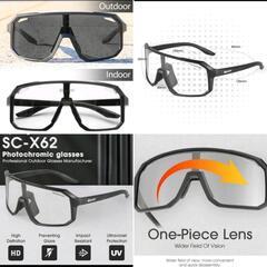 【新品未使用】調光サングラス レッド×ブラックの画像