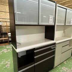 【ドリーム川西店御来店限定】 松田家具 2枚扉オープンボード ダークブラウン H2060×W1169×D486 クリーニング済み 【2001245255600645】の画像