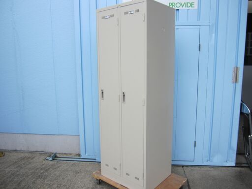 2人用ロッカー　鍵あり　ニューグレー　生興製