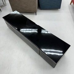 【美品‼️】定価105,600円♪ 古賀家具工業 180cm幅ローボード(エレナ) テレビ台 リビング収納家具 鏡面仕上げブラック♪の画像