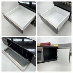 【美品‼️】定価105,600円♪ 古賀家具工業 180cm幅ローボード(エレナ) テレビ台 リビング収納家具 鏡面仕上げブラック♪の画像