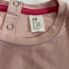 【2回試着美品】七分袖　女の子Tシャツ・２.3.4歳位　ピンク　Ｈ&Ｍの画像