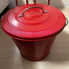レトロな収納orポリバケツ(レッド)