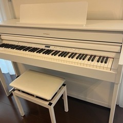 【使用頻度少美品】木製鍵盤　ローランド　PH704 ホワイト　電子ピアノの画像