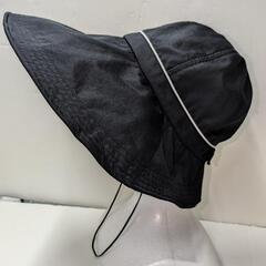 日除け帽子　黒　57.5センチ　つば広め