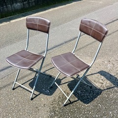 お取引感謝【２脚】ニトリ・折りたたみ椅子・汚れサビあり・格安