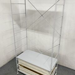 MUJI/無印良品 スチールユニットシェルフ 幅84 帆布×2/...