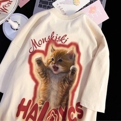 【地元限定価格】レディース　Tシャツ　猫　アイボリー　Ｌサイズ　新品の画像