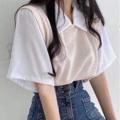 【地元限定価格】レディース　Tシャツ　ベージュ　ホワイト　新品　Ｌサイズの画像