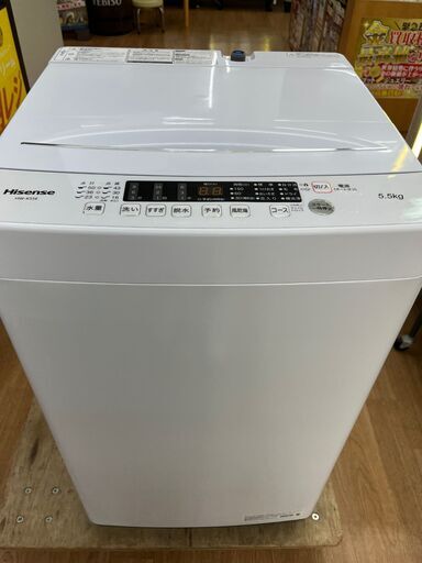 ☆ジモティー割引有☆　5.5kg洗濯機/ﾊｲｾﾝｽ/HW-K55E/2021
