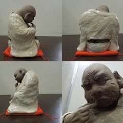 瀬戸焼 満寿窯 増田重幸 対局 布袋 寿老人 縁起物 置物 七福神 囲碁対局像 共箱あり 札幌市 新道東店の画像