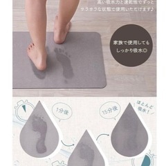 【新品】洗濯機OK ソフト珪藻土　バスマット　即乾吸水の画像