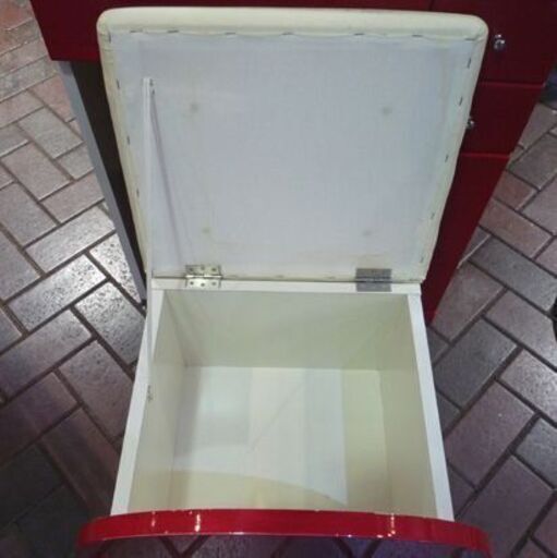 レトロポップ ドレッサー 公式 幅60cm レッド×ホワイト 鏡面仕上げ