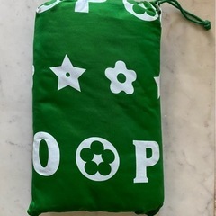 マット ピクニックマット  レジャーマット　コットン地〈スーパーホップス特製〉グリーンにホワイト字　布袋入りマット　　　　　　　　の画像