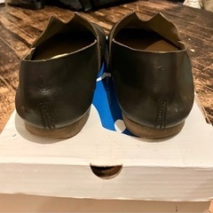 grow naturally グロウナチュラリー スリッポンシューズ 本革 黒の画像