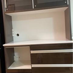入江木工　キッチンボード　食器棚　レンジ台　システムキッチンボード　作業台付き　おしゃれ　スチームオーブン対応　幅100cmの画像
