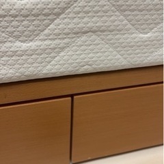 値下げ20日まで引取限定キングスダウン セミダブル ベッド マットレスフレーム付きの画像