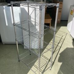 【リサイクルショップ　ピカソ　小松原】幅54 メタルラック 4段 クロムメッキ仕上げラック★4882★の画像