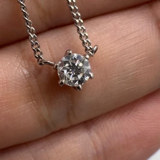 pt850 pt900 ダイヤモンド　ネックレス　4.6g 0.532ct 鑑定書