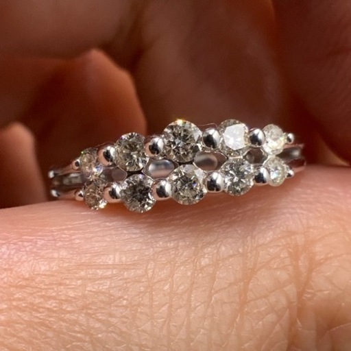 K18WG ダイヤモンド　リング　3.1g 0.5ct
