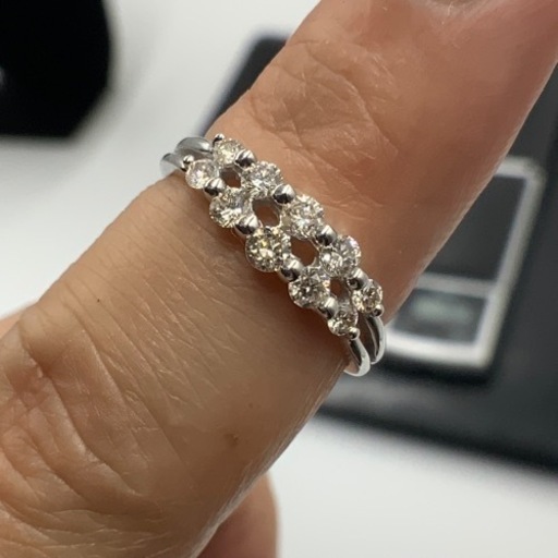 K18WG ダイヤモンド　リング　3.1g 0.5ct