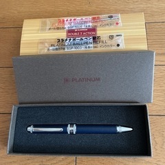プラチナ万年筆3アクション本革巻