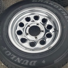 ジムニー シエラ純正 メッキスチールホイール グラントレック タイヤバリ山の画像