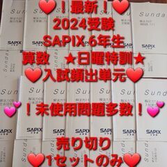 【★最新★2024受験】【未使用多数】Sapix6年2023年度...
