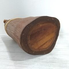 天然木くりぬき物入れ/天然木傘立て/天然木桶/造花入れ/ドライフラワー入れ/無垢/花器/花瓶/インテリア/ディスプレイ/E0DS0114の画像