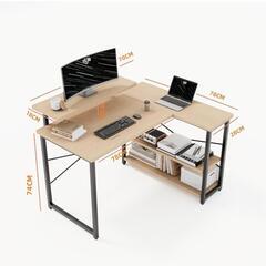 【取引中】未開封　棚収納付きL字デスクの画像