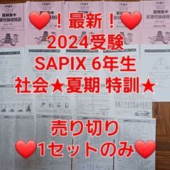 【★最新★2024受験】Sapix6年2023年度版 社会 夏期特訓⑱
