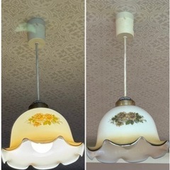 訳ありアンティーク照明　白熱ボール球付き　フラワーモチーフ　インテリア照明の画像