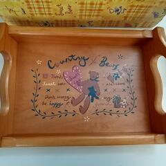 木製 小物置き&ポケットティッシュ入れの画像