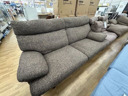 【ドリーム川西店御来店限定】  2Pソファ ブラウン H900×W1900×D1000 クリーニング済み 【2001252255600222】