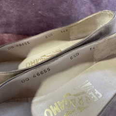 Salvatore Ferragamo パンプス 6 1/2 BRW ツートーンカラー スウェード 23.5cm フェラガモの画像