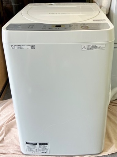 SHARP 洗濯機　ES-GE5C 2019年製　ホワイト