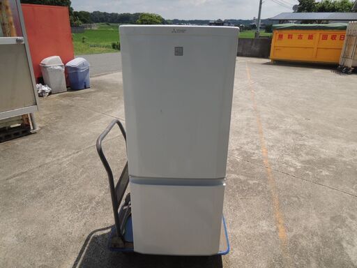 △MITSUBISHI 三菱 ノンフロン冷凍冷蔵庫 MR-P15EE-KW1形 146L 2020年製 動作品 ホワイト/管理2538