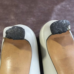 G29P Salvatore Ferragamo パンプス 白 ガンチーニ パンプス レザー ローヒール ホワイト系 レディス 6 1/2 23.5cm フェラガモの画像