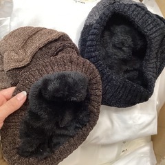 もこもこニット帽の画像