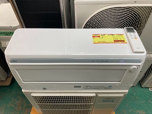 K05443　富士通　2018年製　中古エアコン　主に10畳用　冷房能力2.8kw/暖房能力3.6kw