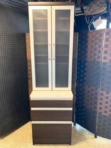 《売約済》【池上店】パモウナ Pamouna キッチンボード 食器棚  キッチン収納 カップボード　サイレントレール